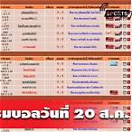 โปรแกรมบอลไทยลีกวันนี้